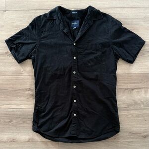American Eagle Outfitters Black Casual Button Down Shirt